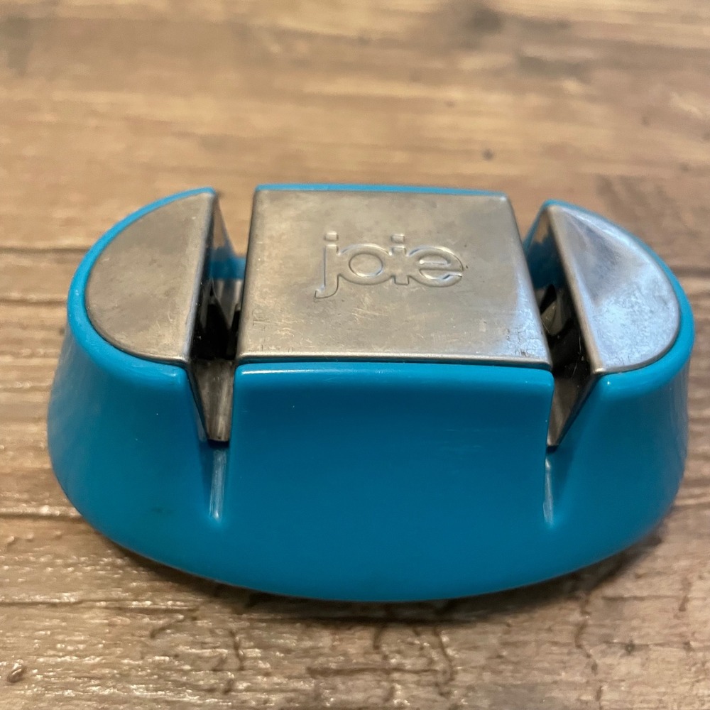 Joie Knife Sharpener Handheld Manual Two Stage Kitchen Tool Turquoise Blue